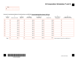 Form 42-020 Schedule F, G Net Operating and Alternative Minimum Tax Loss Carryovers - Iowa, Page 2