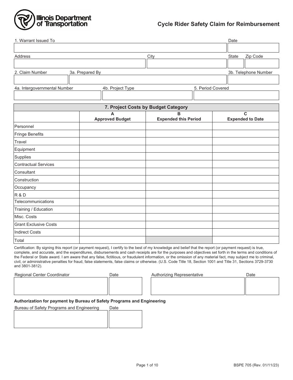 Form BSPE705 Fill Out, Sign Online and Download Fillable PDF