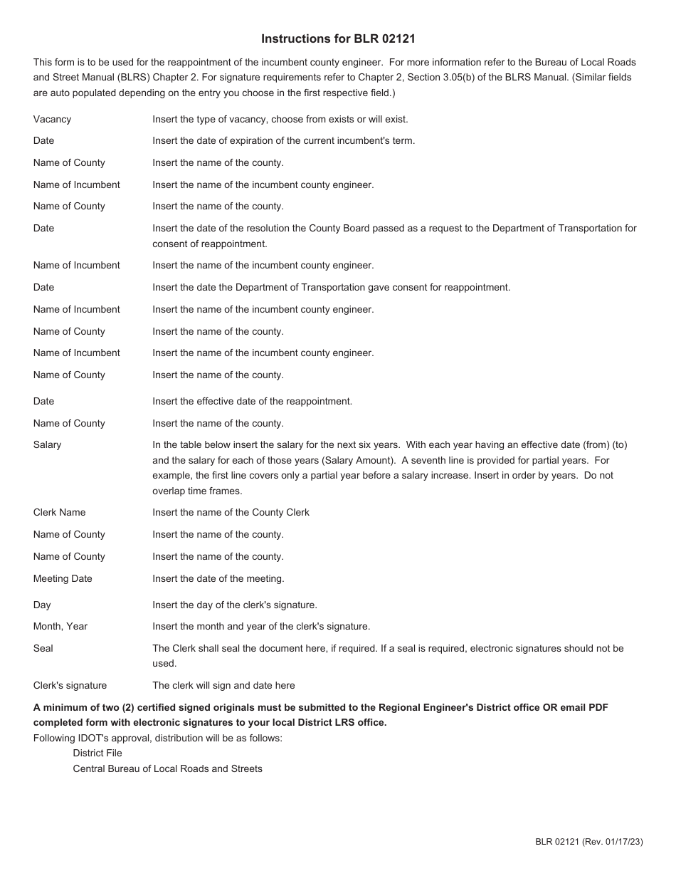 Form BLR02121 Resolution Reappointing County Engineer - Illinois, Page 2