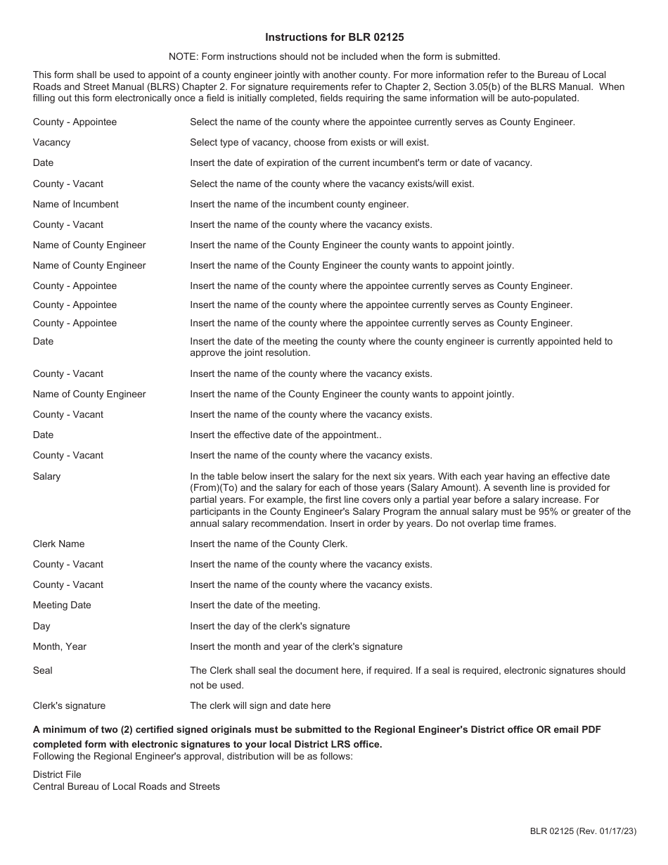 Form BLR02125 Resolution Appointing a County Engineer Jointly With County - Illinois, Page 2
