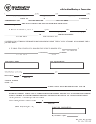 Form BLR04312 Affidavit for Municipal Annexation - Illinois