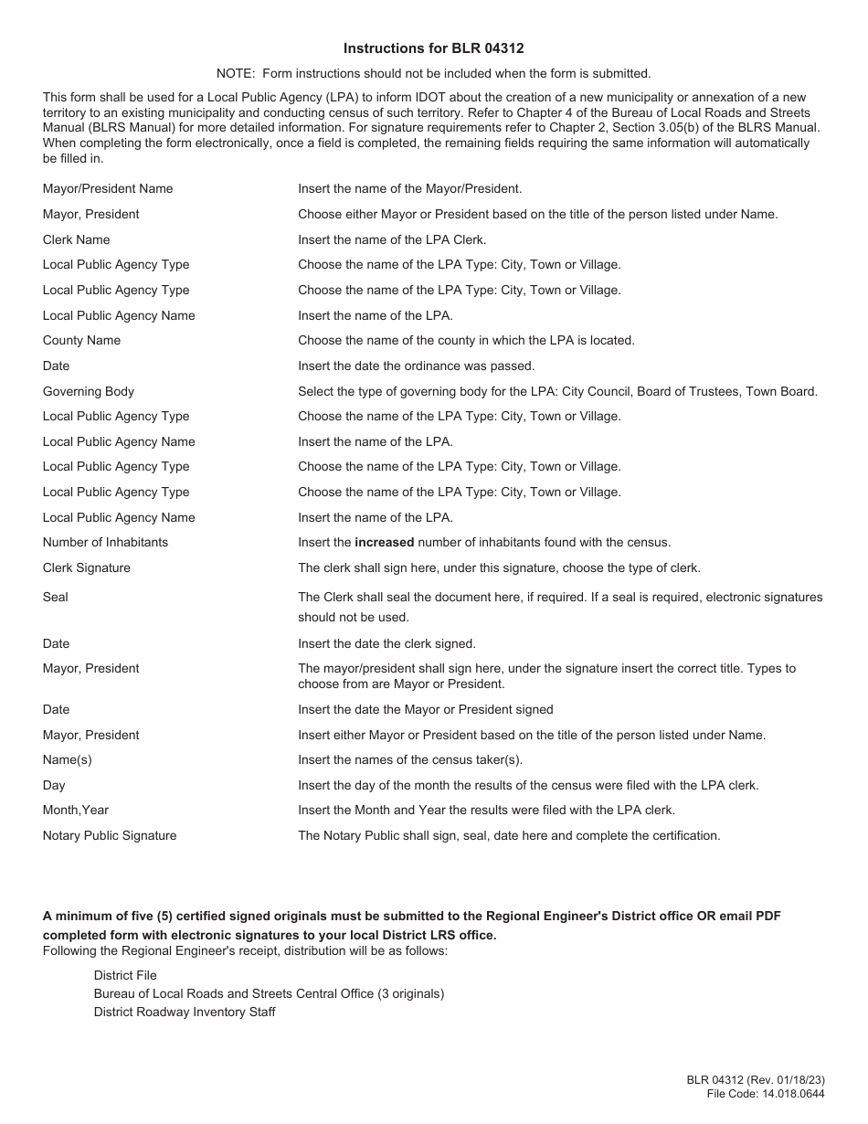 Form BLR04312 Affidavit for Municipal Annexation - Illinois, Page 2