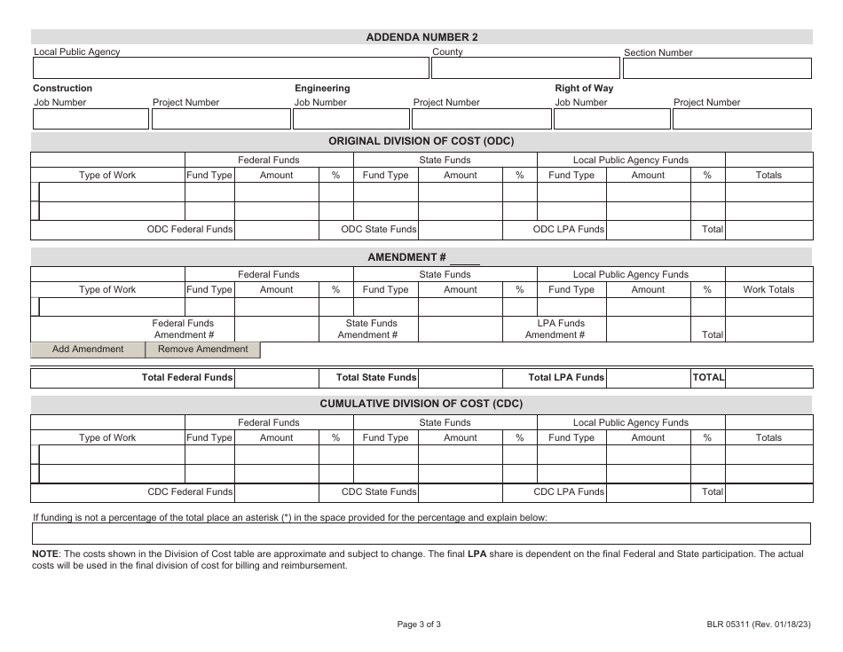 Form BLR05311 Local Public Agency Amendment - Illinois, Page 3