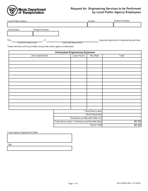 Form BLR05540  Printable Pdf