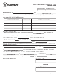 Form BLR09112 Local Public Agency Resolution of Intent Mft/G.o. Bond - Illinois
