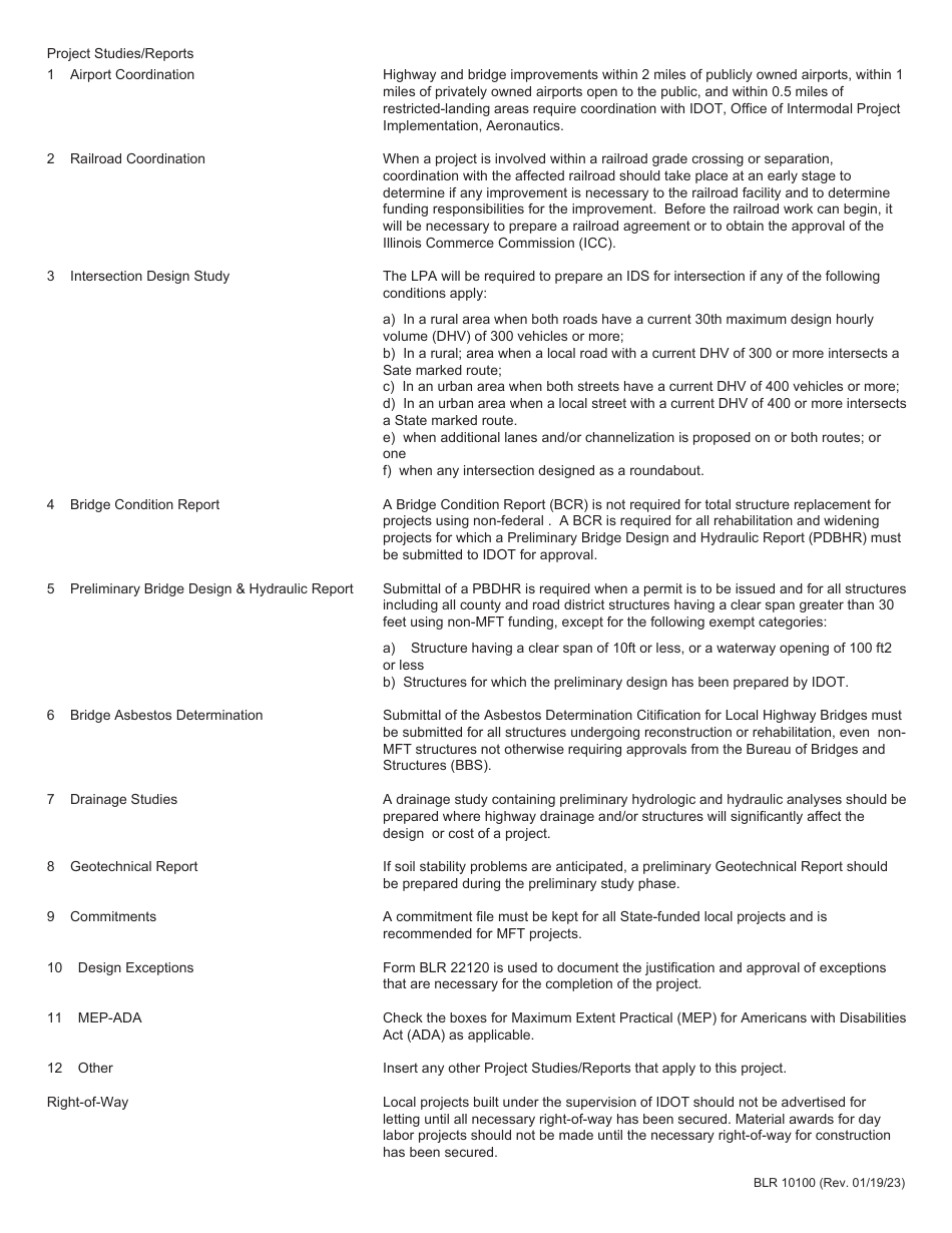 Form BLR10100 Non-federal Certification / Project Status - Illinois, Page 3