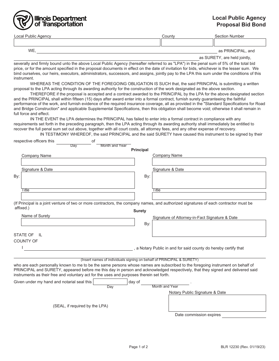 Form BLR12230 Download Fillable PDF or Fill Online Local Public Agency ...