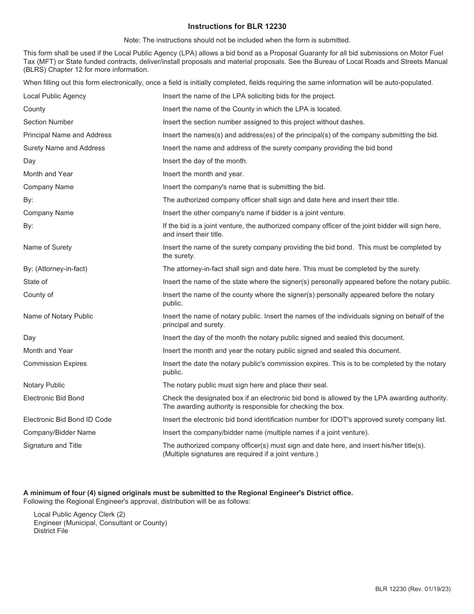 Form BLR12230 Local Public Agency Proposal Bid Bond - Illinois, Page 3