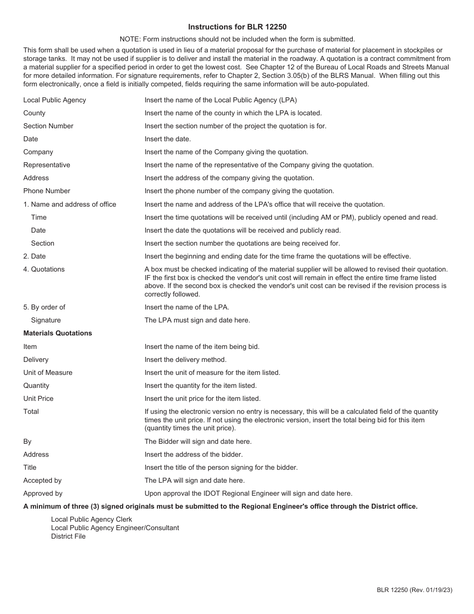 Form BLR12250 Material Quotations - Illinois, Page 4