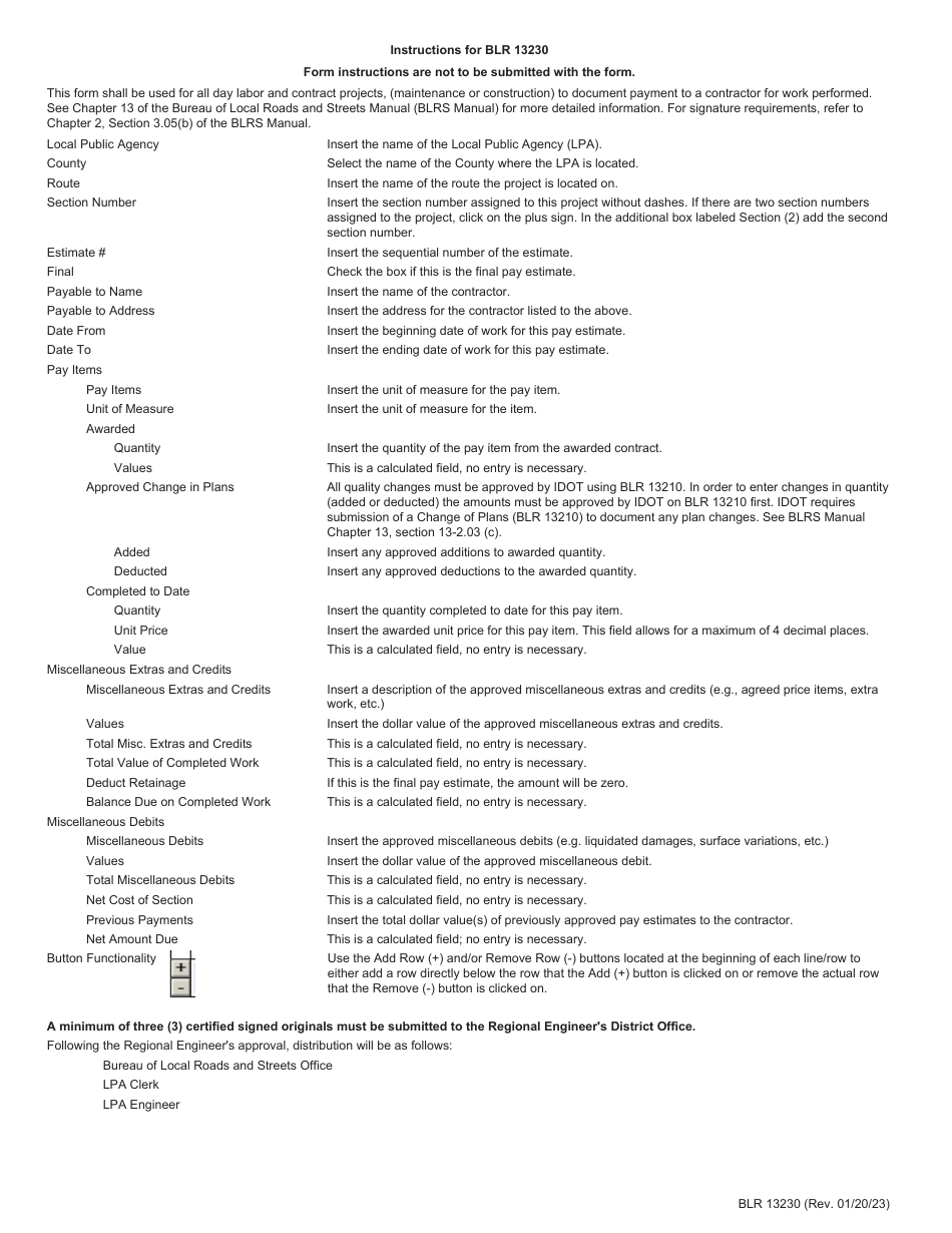 Form BLR13230 Engineers Payment Estimate - Illinois, Page 3