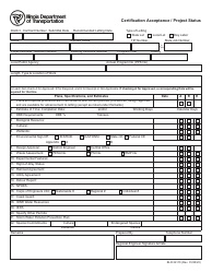 Document preview: Form BLR24110 Certification Acceptance/Project Status - Illinois