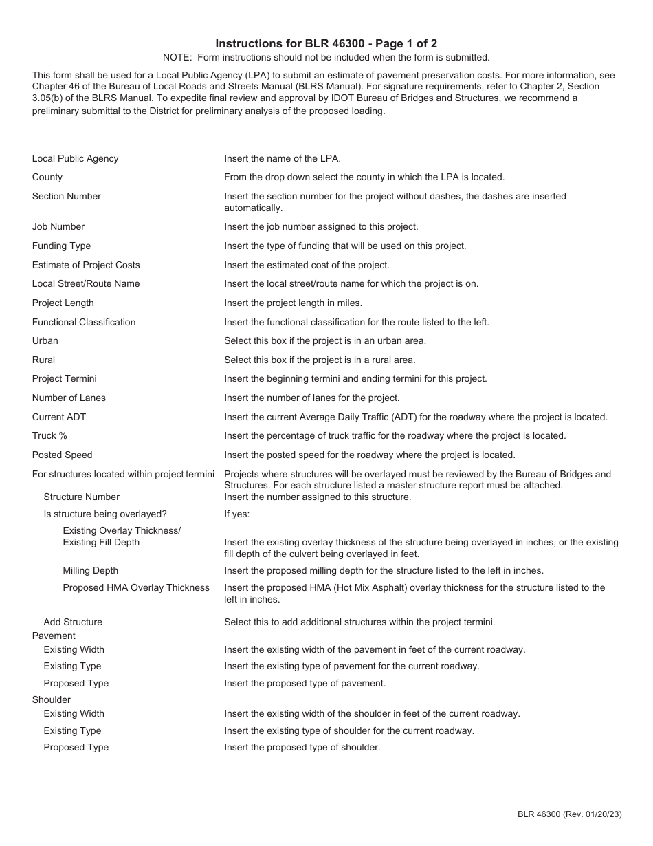 Form BLR46300 Local Public Agency Functional or Structural Overlay Approval - Illinois, Page 3