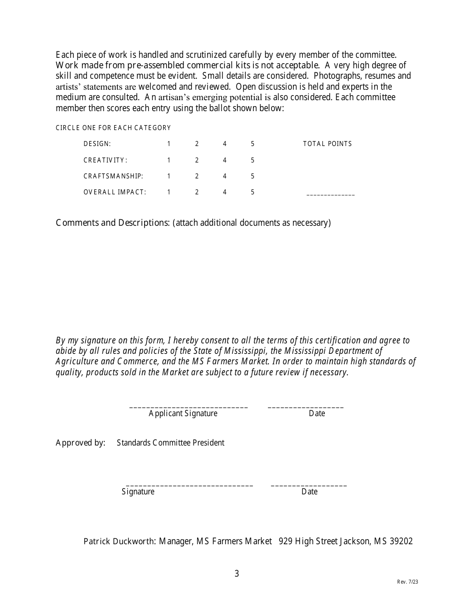 Vendor Application for Arts  Crafts - Mississippi, Page 3