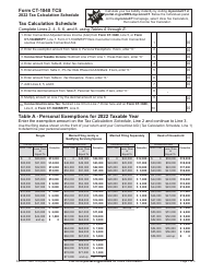 Document preview: Form CT-1040 TCS Tax Calculation Schedule - Connecticut, 2022