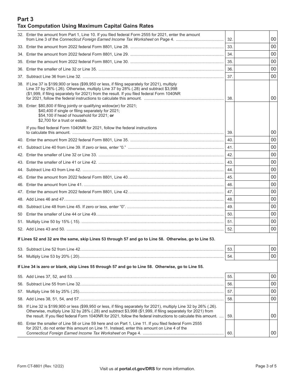 Form CT-8801 - 2022 - Fill Out, Sign Online and Download Printable PDF ...