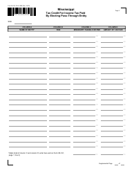 Form 80-161 Mississippi Tax Credit for Income Tax Paid by Electing Pass-Through Entity - Mississippi, Page 2