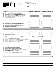 Form 80-205 Mississippi Non-resident/Part-Year Resident Individual Income Tax Return - Mississippi, Page 2