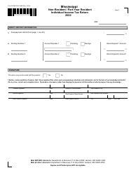 Form 80-205 Mississippi Non-resident/Part-Year Resident Individual Income Tax Return - Mississippi, Page 3