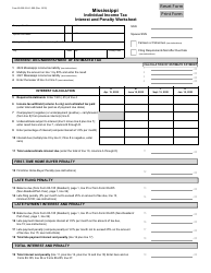 Form 80-320 Mississippi Individual Income Tax Interest and Penalty Worksheet - Mississippi