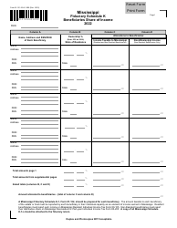 Form 81-131 Schedule K Mississippi Fiduciary Beneficiaries Shares of Income - Mississippi