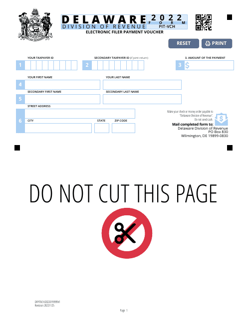 Form PIT-VCH 2022 Printable Pdf