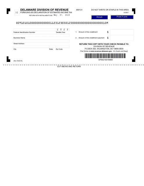 Form 200C-ES 2023 Printable Pdf