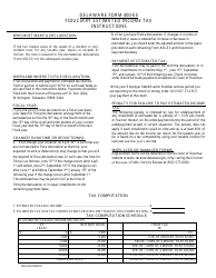 Document preview: Instructions for Form 400-ES Fiduciary Estimated Income Tax - Delaware