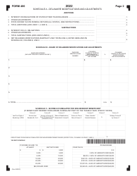 Form 400 Delaware Fiduciary Income Tax Return - Delaware, Page 2