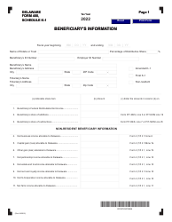 Form 400 Schedule K-1 Beneficiary's Information - Delaware, 2022