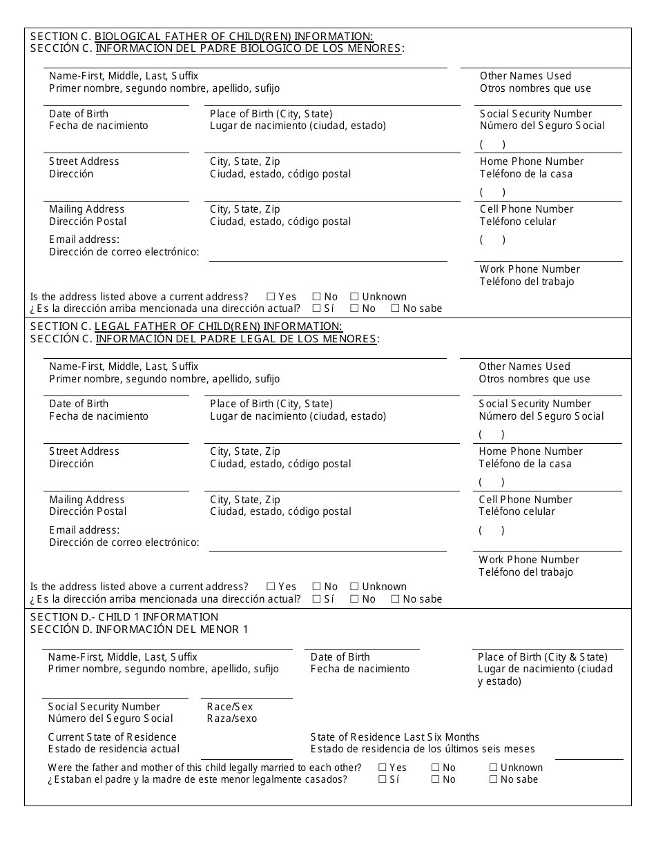 Form CSE101SP Application or Documentation for Child Support Services - Louisiana (English / Spanish), Page 5