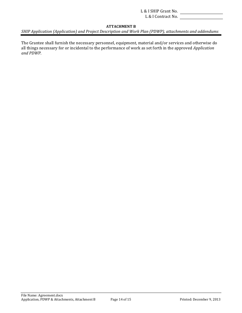 Li Ship Grant Award Agreement Form - Washington, Page 14