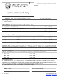 Form GP-1 Statement of Partnership Authority - California, Page 3