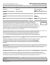 Document preview: Form DOH-5066 Emt-Critical Care Recertification - New York