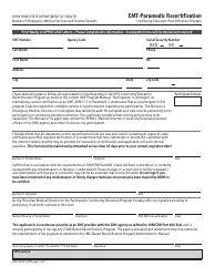 Form DOH-4231 Emt-Paramedic Recertification - New York