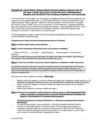 Document preview: Checklist #5: Adult Patients Without Medical Decision-Making Capacity Who Do Not Have a Health Care Proxy, and Do Not Have a Developmental Disability and the Molst Form Is Being Completed in the Community - New York