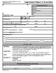 Document preview: Form DOH-51 Supplemental Report of Given Name - New York