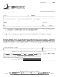 Form F367 Selection by Designated Beneficiary of Benefits Under Option One Payable as an Annuity Under Option B - New York City, Page 2
