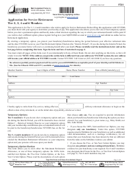 Form F521 Application for Service Retirement Tier 2, 3, 4 and 6 Members - New York City
