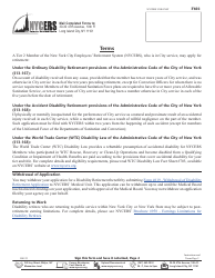 Form F602 Application for Disability Retirement Tier 2 Members - New York City, Page 6