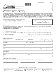 Document preview: Form F603 Application for Disability Retirement Tier 3 Uniformed Correction Force Only - New York City