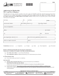 Form F101 Application for Membership - Tier 1 and Tier 2 Members - New York City