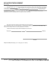 Document preview: Form RW9-14 Declaration of Mailing (Summons) - California