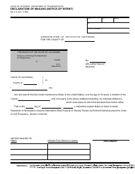 Document preview: Form RW9-15 Declaration of Mailing (Notice of Intent) - California