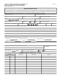 Form RW9-17 Application for Fee Appraiser - California