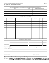 Form RW9-17 Application for Fee Appraiser - California, Page 2