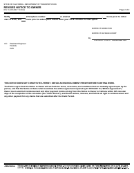 Form RW13-04R Revised Notice to Owner - California, Page 2
