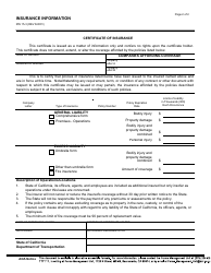 Form RW15-3 Insurance Information - California, Page 2