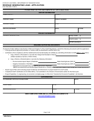 Document preview: Form DOA-0020 Revenue Generating Loan - Application - California
