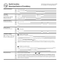 Document preview: Municipal Notice of Candidacy - North Carolina