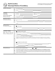 Municipal Notice of Candidacy - North Carolina